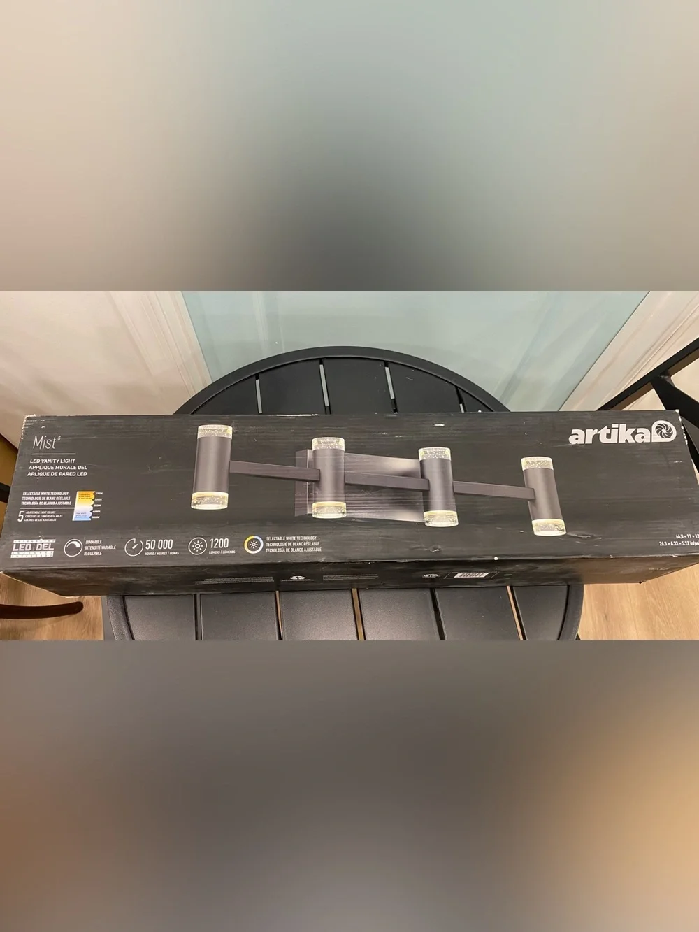 New Artika Mist Modern Matte Black LED Vanity Light Fixture